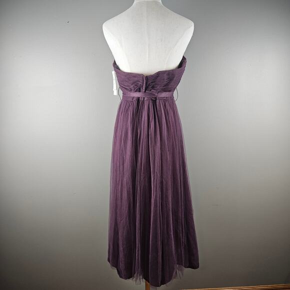 Jenny Yoo Size 12 Anabelle Strapless Tulle Gown Midi Dress Lilac Dusty Purple - Picture 2 of 7